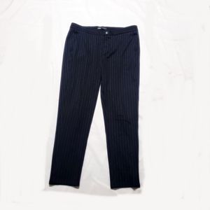 Women's ZARA Navy Blue Pinstripe Pants Sz L EUC